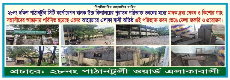পরিত্যক্ত ভবনে মাদক ও কিশোর গ্যাংয়ের আস্তানা, ভবন ভাঙার দাবি
